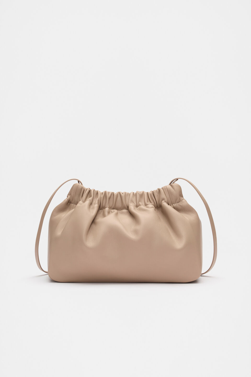 Leather Rouched Clutch  Cookie