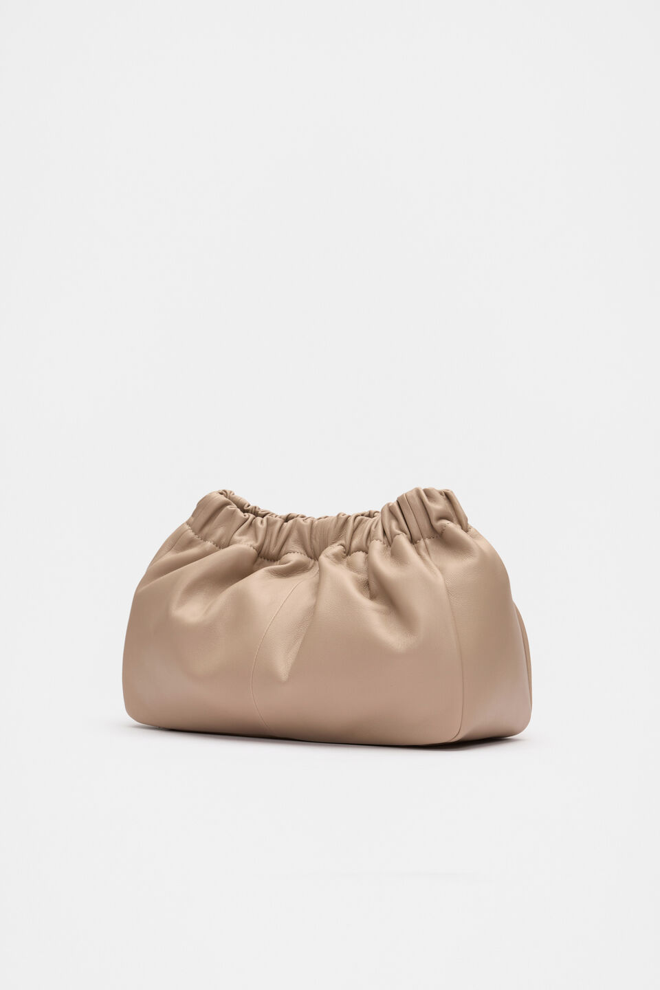 Leather Rouched Clutch  Cookie