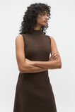 Crepe Knit Mock Neck Mini Dress  Dark Espresso  hi-res