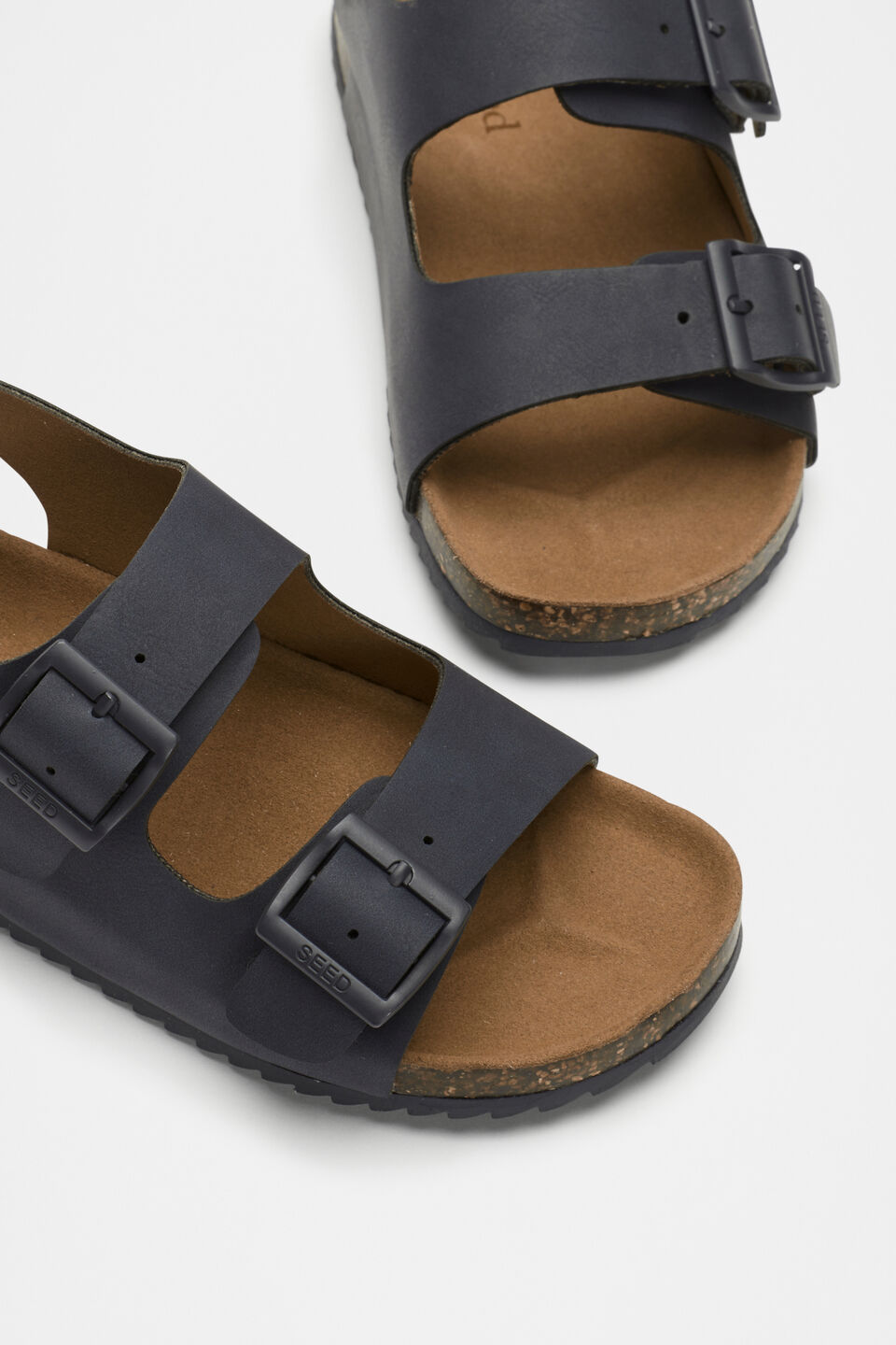 Double Buckle Slide  Navy