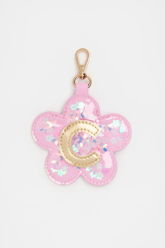 Flower Initial Keyring  C  hi-res