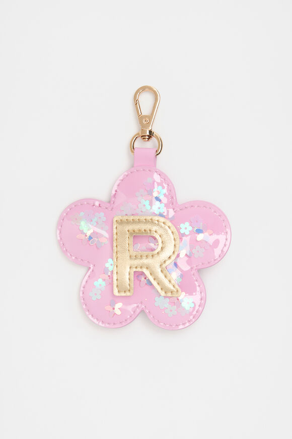 Flower Initial Keyring  R  hi-res
