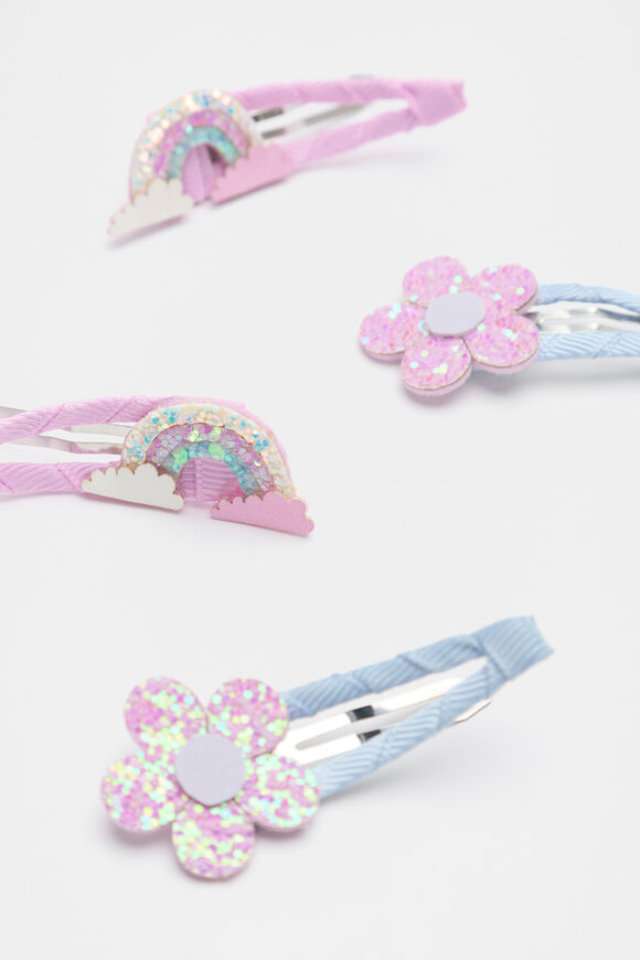 Flower Rainbow Glitter Grosgrain Pack  Multi  hi-res