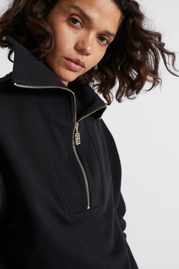 Core Heritage Half Zip Sweat  Black  hi-res