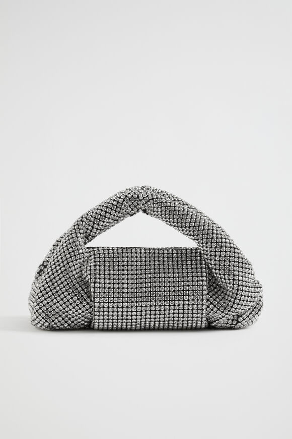 Jewelled Shoulder Bag  Silver  hi-res