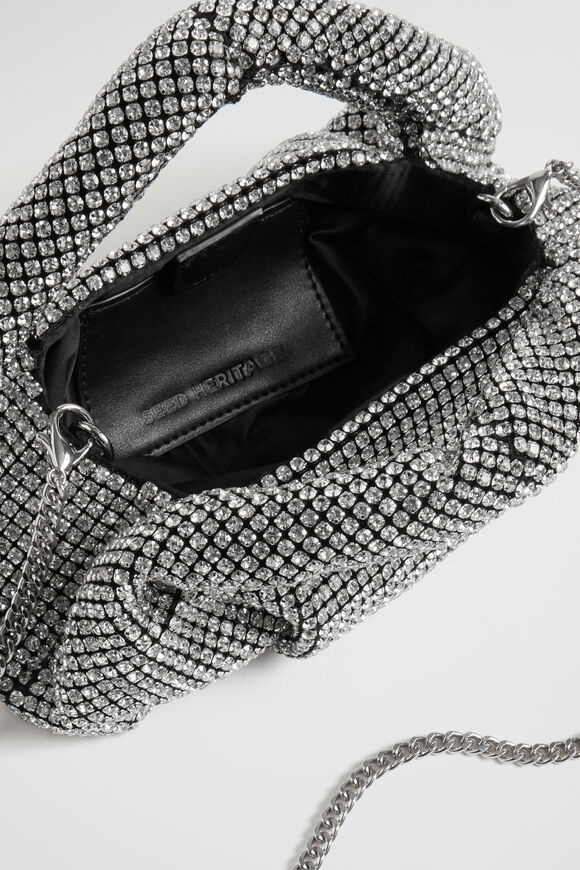 Jewelled Shoulder Bag  Silver  hi-res