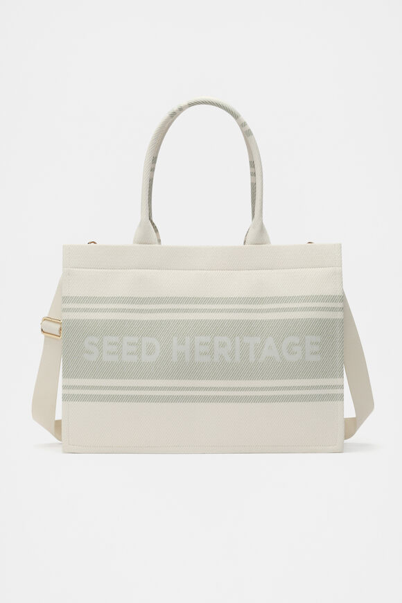 Woven Structured Tote  Pale Olive  hi-res