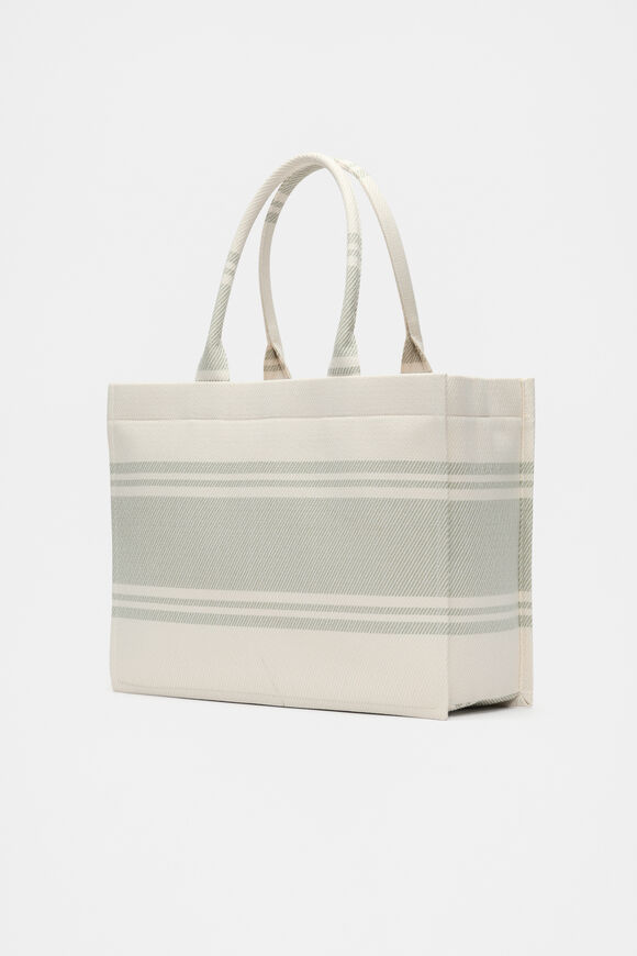 Woven Structured Tote  Pale Olive  hi-res