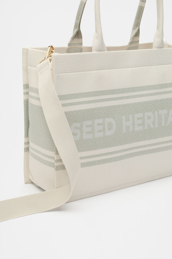 Woven Structured Tote  Pale Olive  hi-res