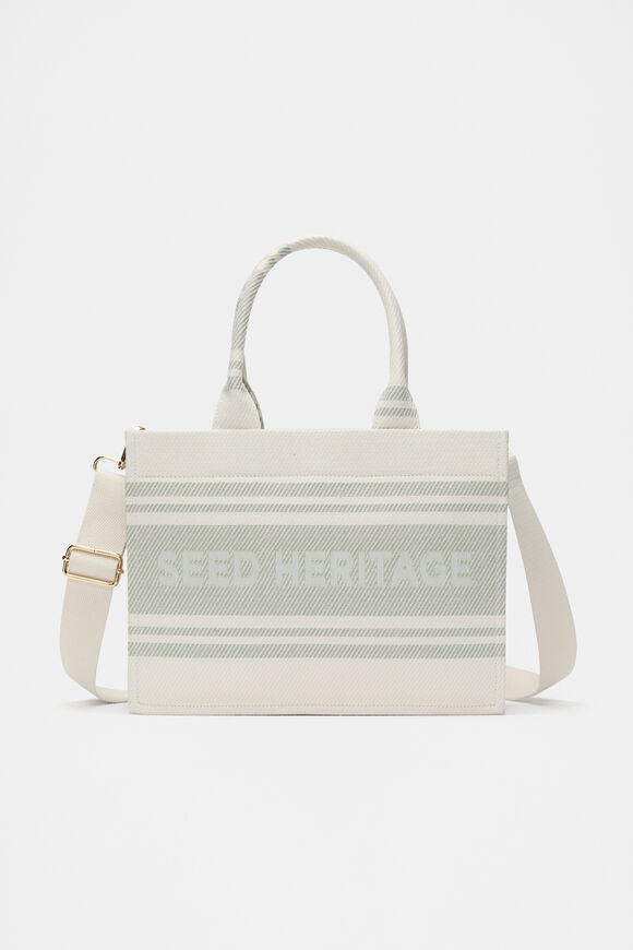 Woven Mini Structured Tote  Pale Olive  hi-res