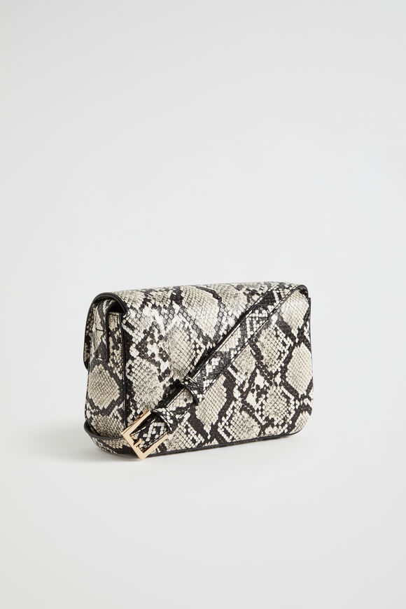 Mini Python Print Baguette Bag  Natural  hi-res