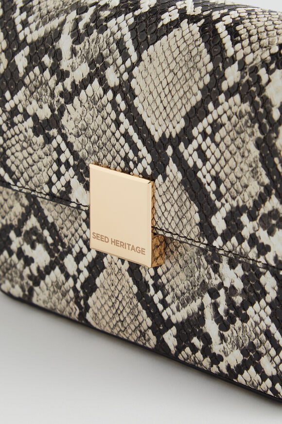 Mini Python Print Baguette Bag  Natural  hi-res