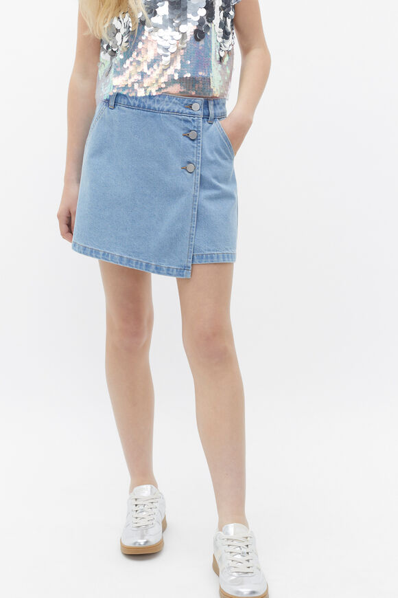 Denim Skort  Washed Blue  hi-res