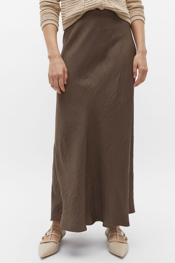 Textured Satin Maxi Skirt  Affogato  hi-res
