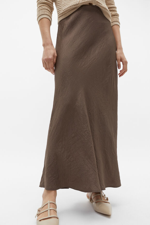 Textured Satin Maxi Skirt  Affogato  hi-res