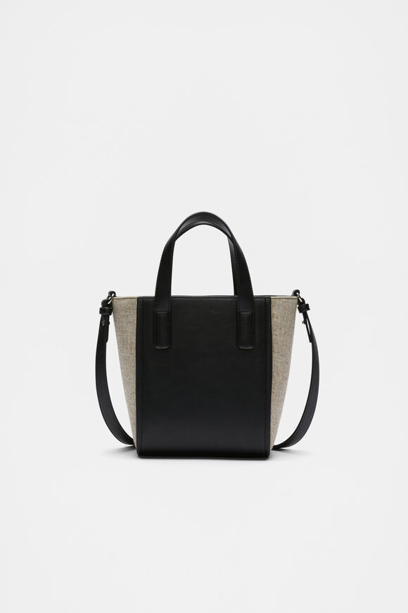 Mini Fabric Splice Carry All Bag  Black  hi-res