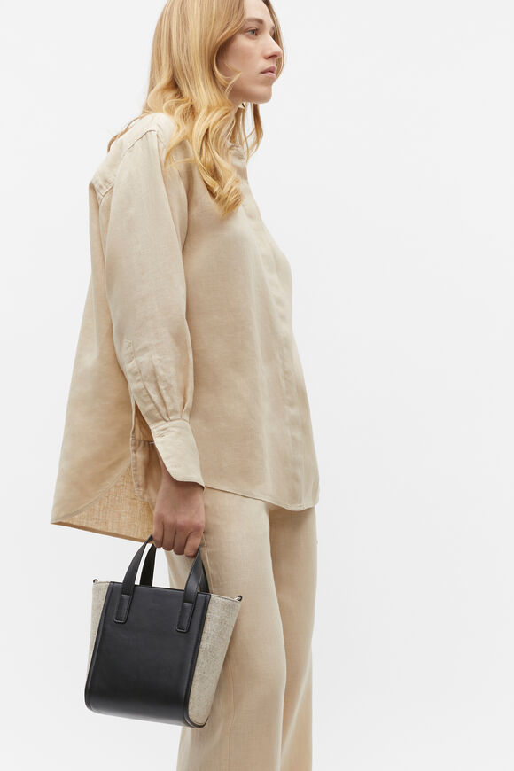 Mini Fabric Splice Carry All Bag  Black  hi-res