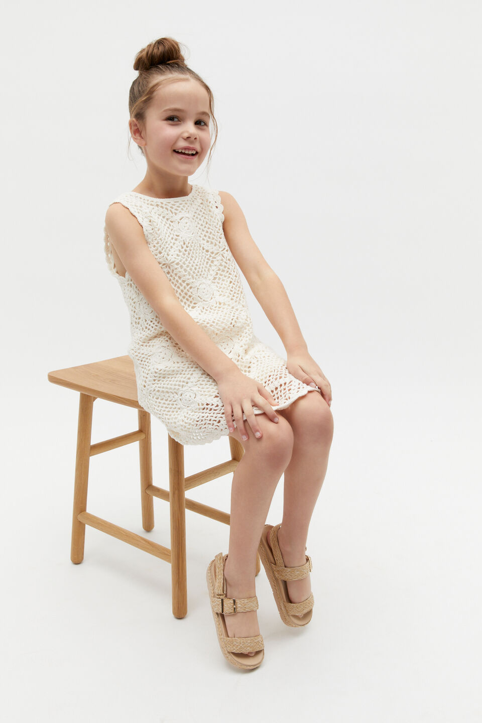 Flower Crochet Dress  Milk