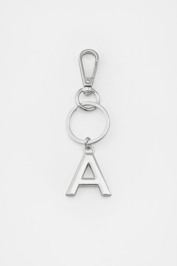 Silver Initials Keyring  A  hi-res
