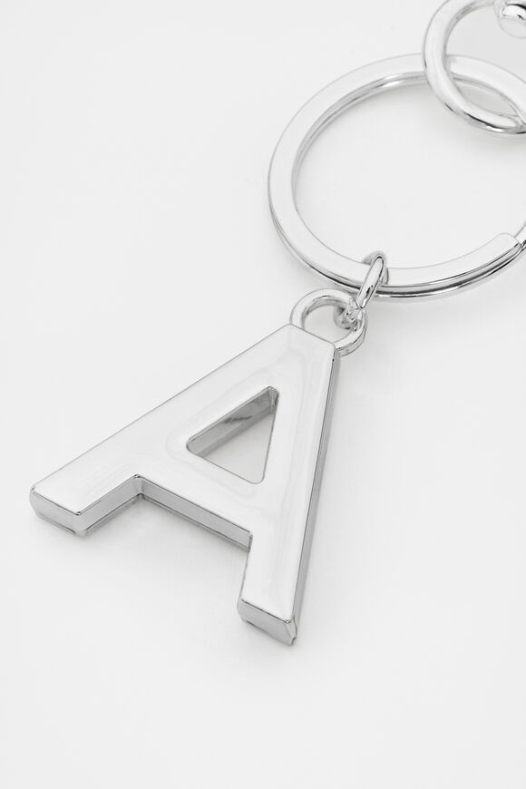 Silver Initials Keyring  A  hi-res