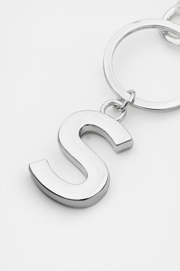 Silver Initials Keyring  S  hi-res