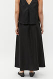 Linen Elasticated Skirt  Black  hi-res