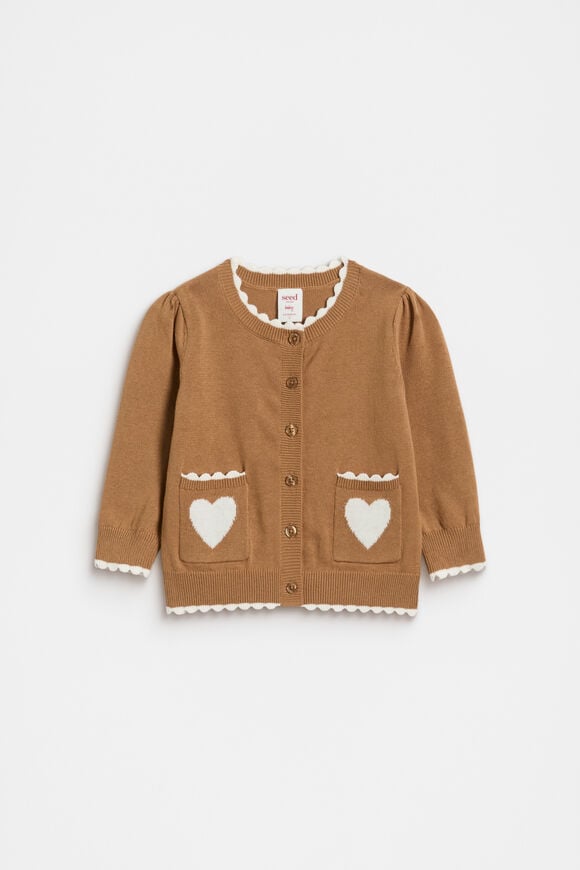 Heart Knit Cardigan  Salted Caramel  hi-res