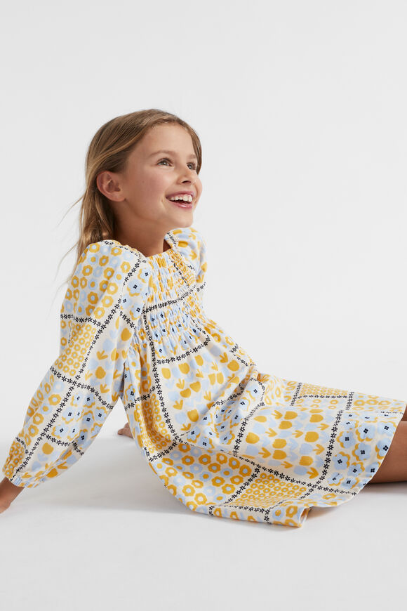 Floral Cord Dress  Creme  hi-res
