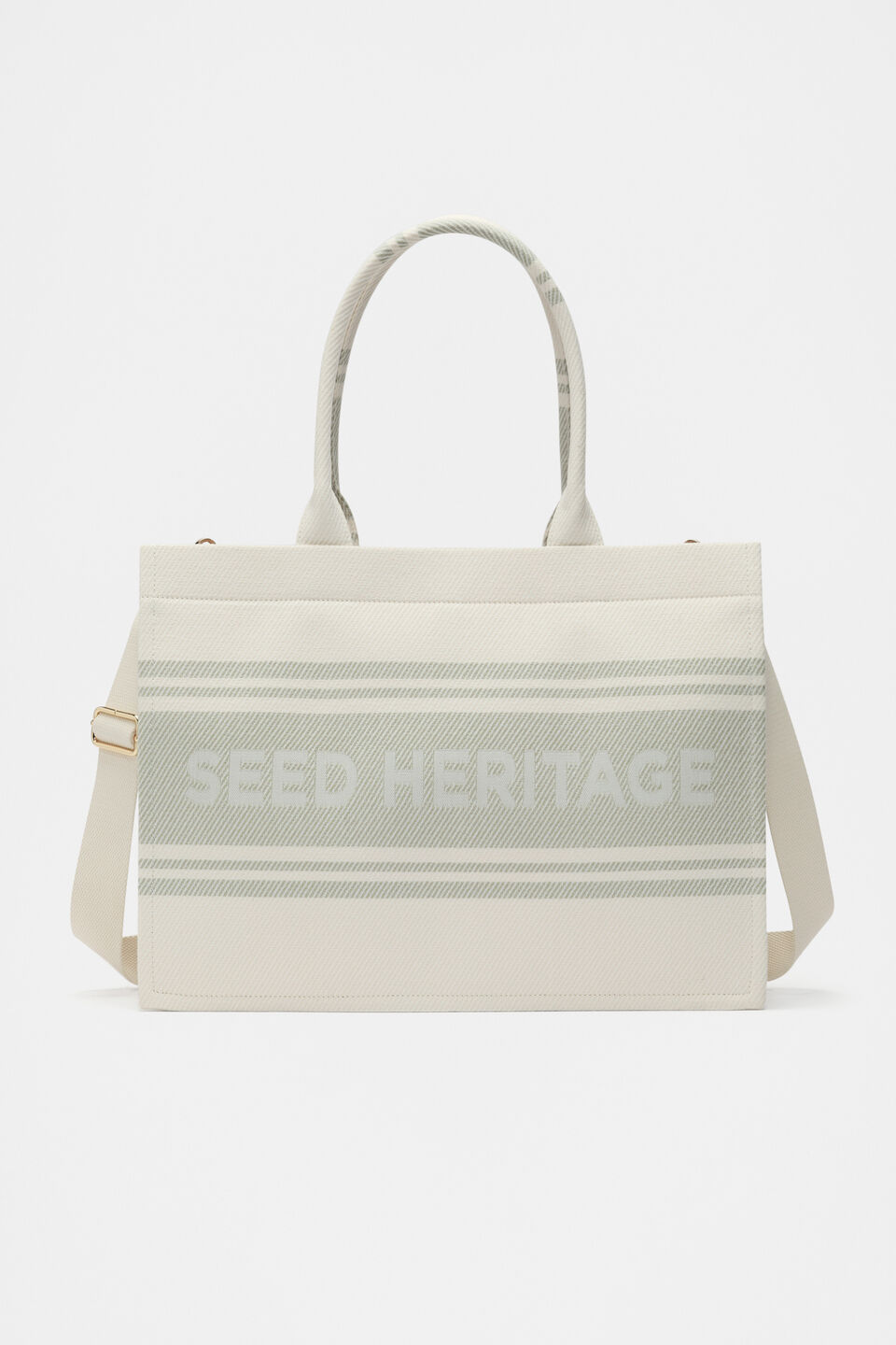 Woven Structured Tote  Pale Olive