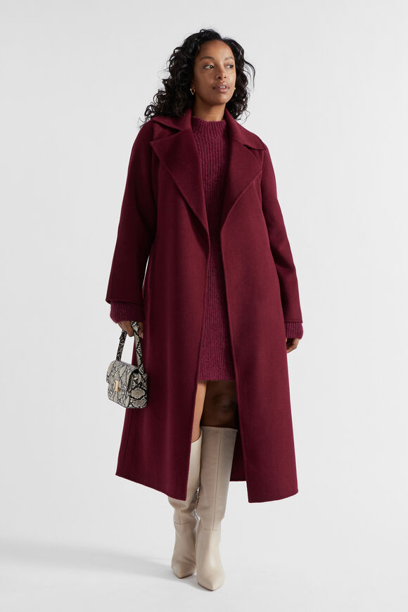 Wool Blend Knit Mini Dress  Boysenberry Marle  hi-res