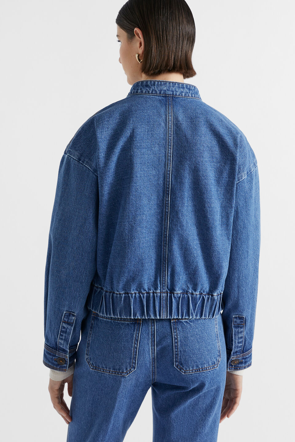 Denim Bomber Jacket  Nautical Blue Wash