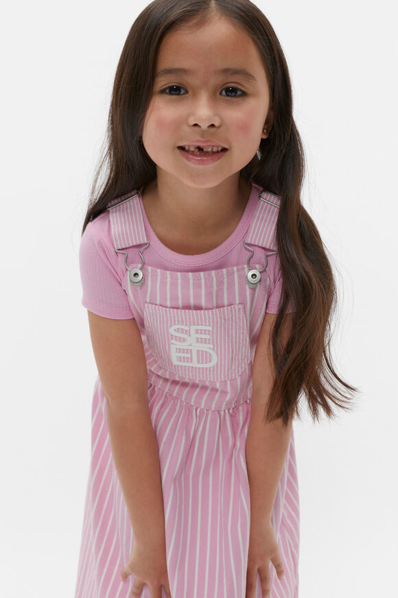 Stripe Denim Pinafore  Candy Pink Stripe  hi-res