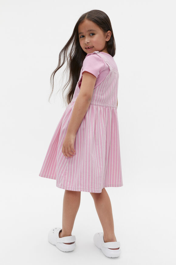 Stripe Denim Pinafore  Candy Pink Stripe  hi-res