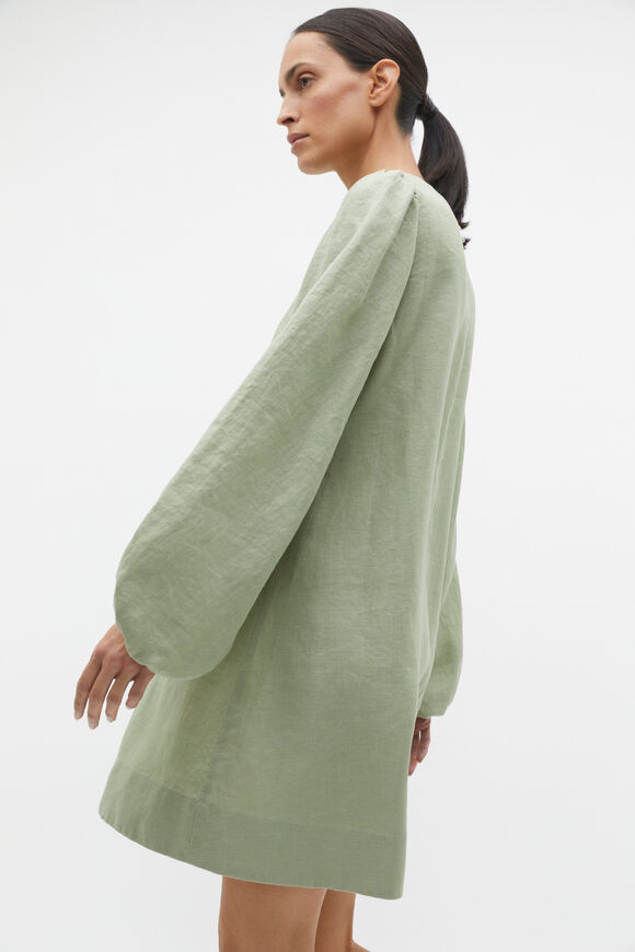 Core Linen Mini Dress  Pale Olive  hi-res