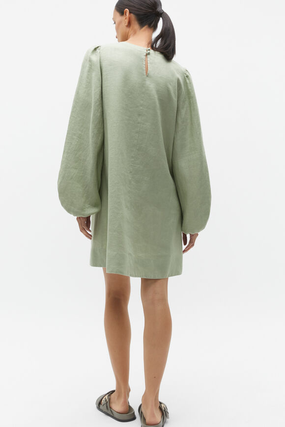 Core Linen Mini Dress  Pale Olive  hi-res