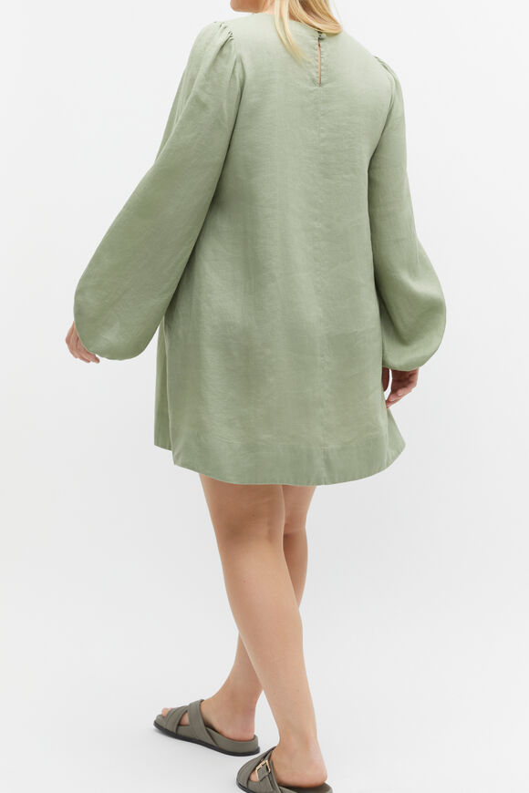 Core Linen Mini Dress  Pale Olive  hi-res