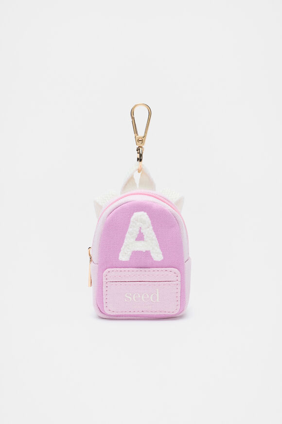 Mini Backpack Initial Keyring  A  hi-res