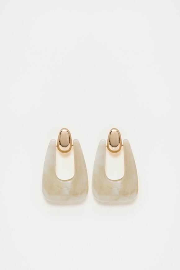 Resin Statement Drop Ear  Cloud Cream  hi-res