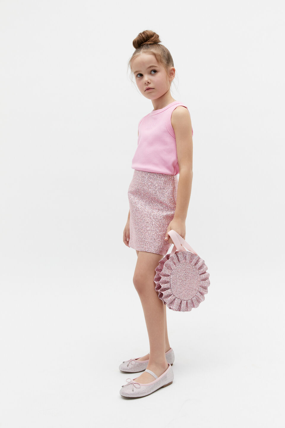 Metallic Skirt  Candy Pink