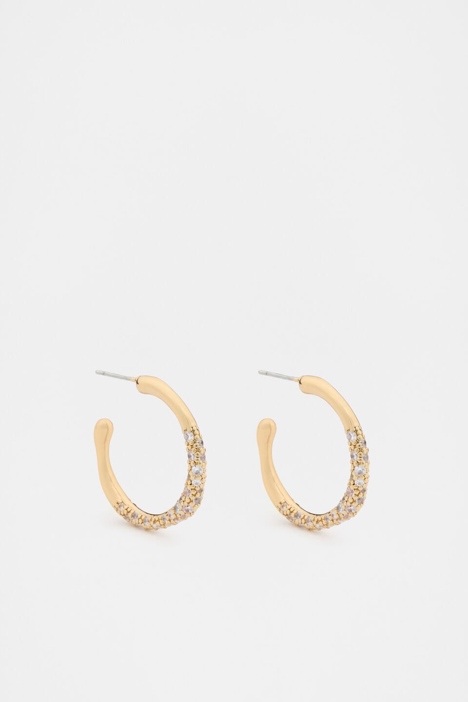 Pave Organic Hoops  Gold