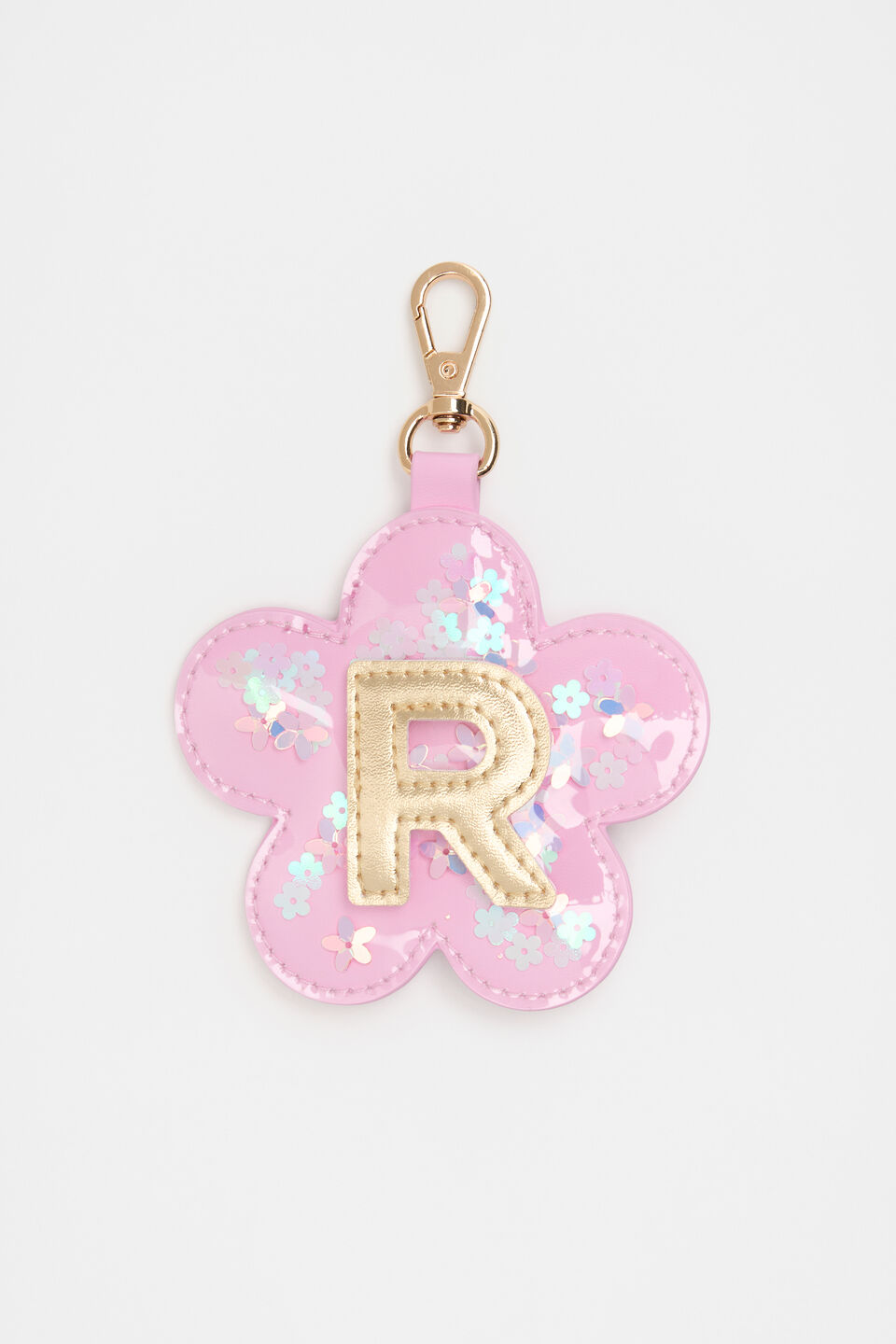 Flower Initial Keyring  R