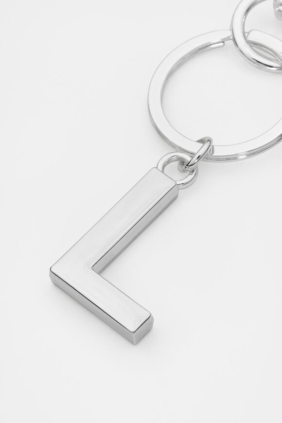 Silver Initials Keyring  L  hi-res