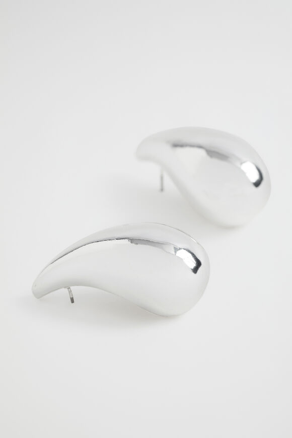 Oversized Drop Earring  Silver  hi-res