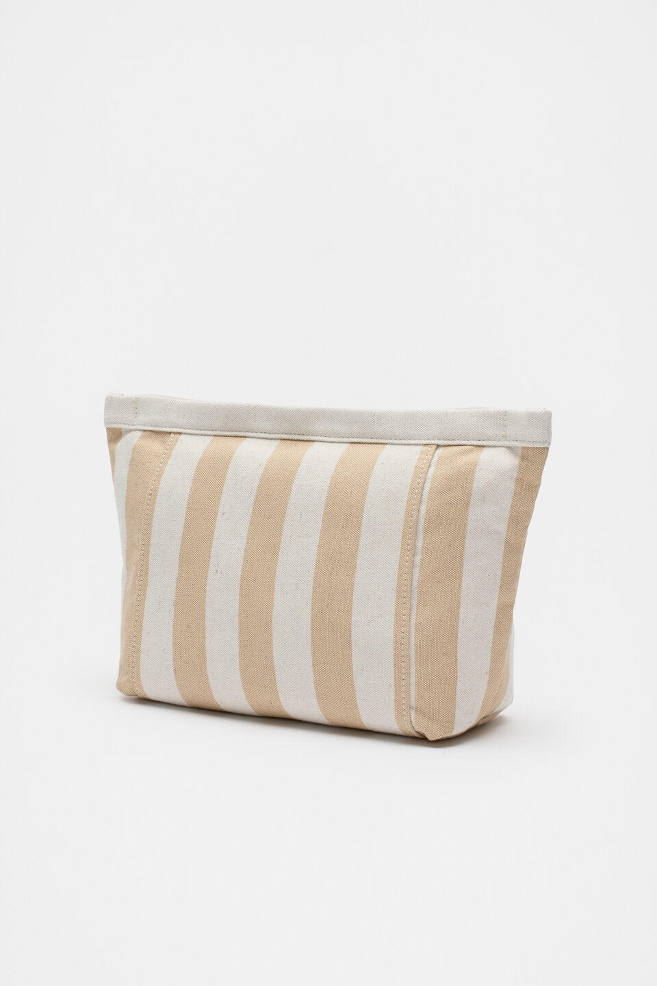 Large Logo Stripe Make Up Bag  Nougat