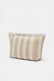 Large Logo Stripe Make Up Bag  Nougat  hi-res