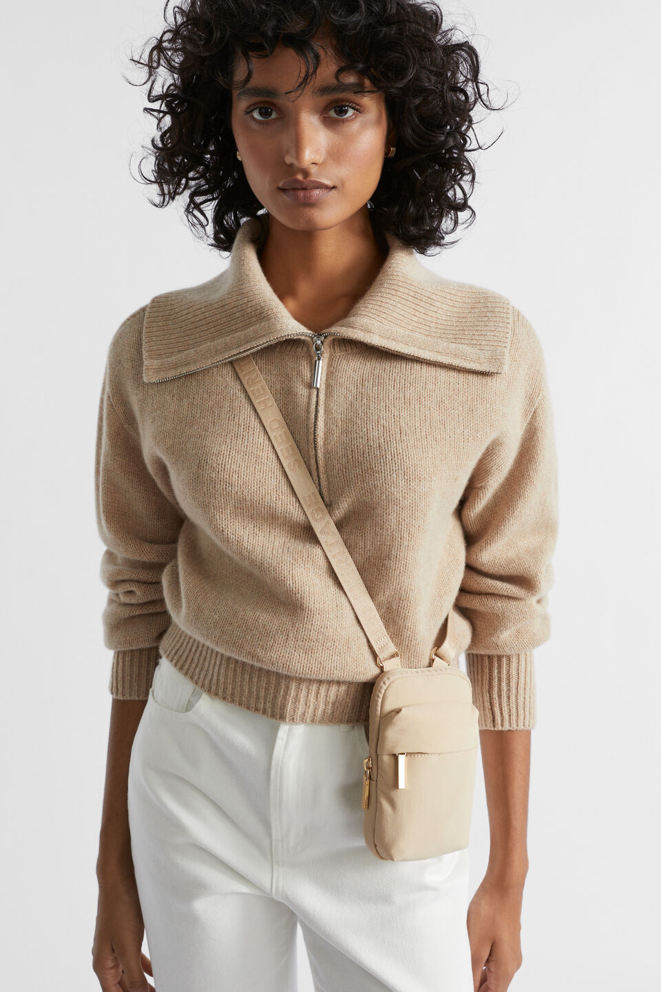 Monochrome Crossbody Sling  Champagne Beige