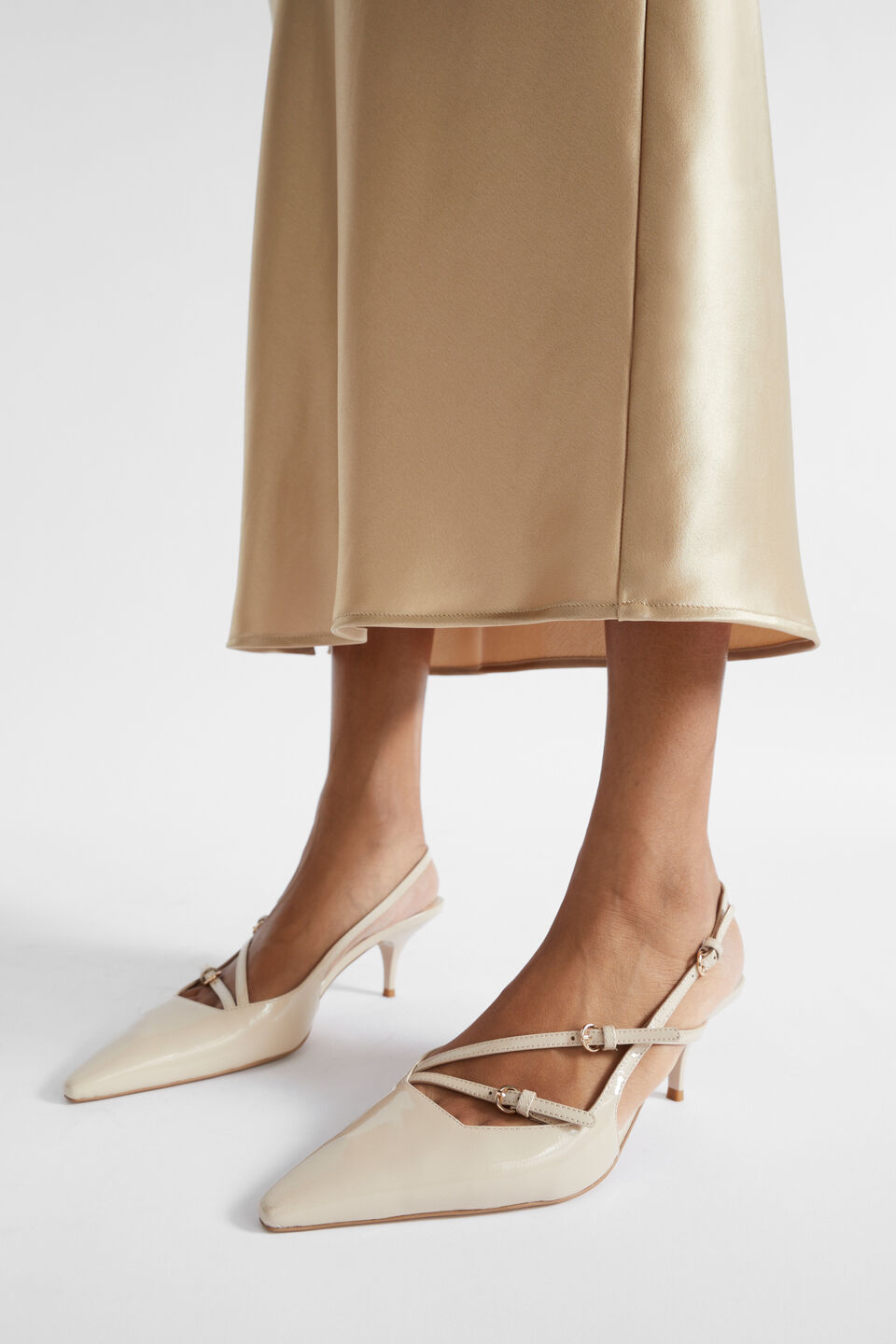 Demi Kitten Heel  Vanilla Patent