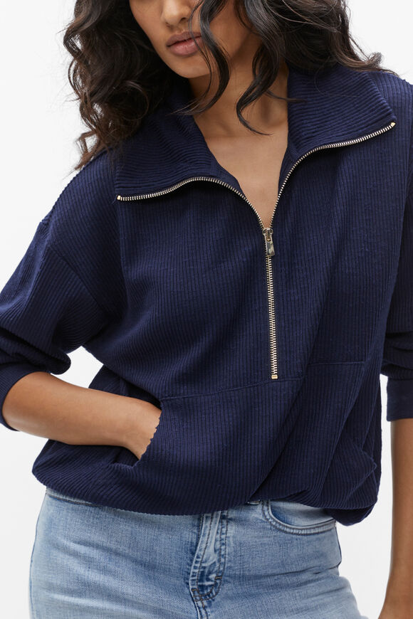 Supersoft Zip Thru Sweat  Midnight Sky  hi-res