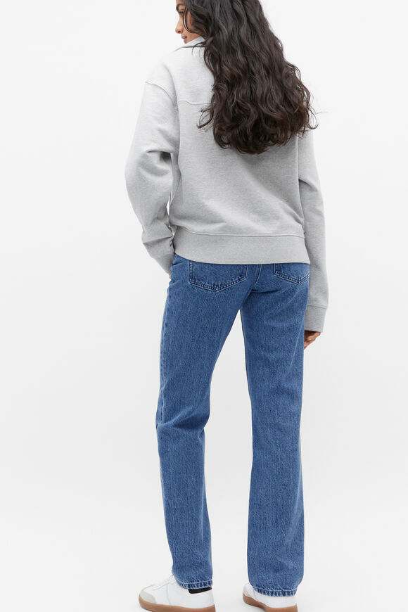 Zip Logo Sweat  Silver Marle  hi-res