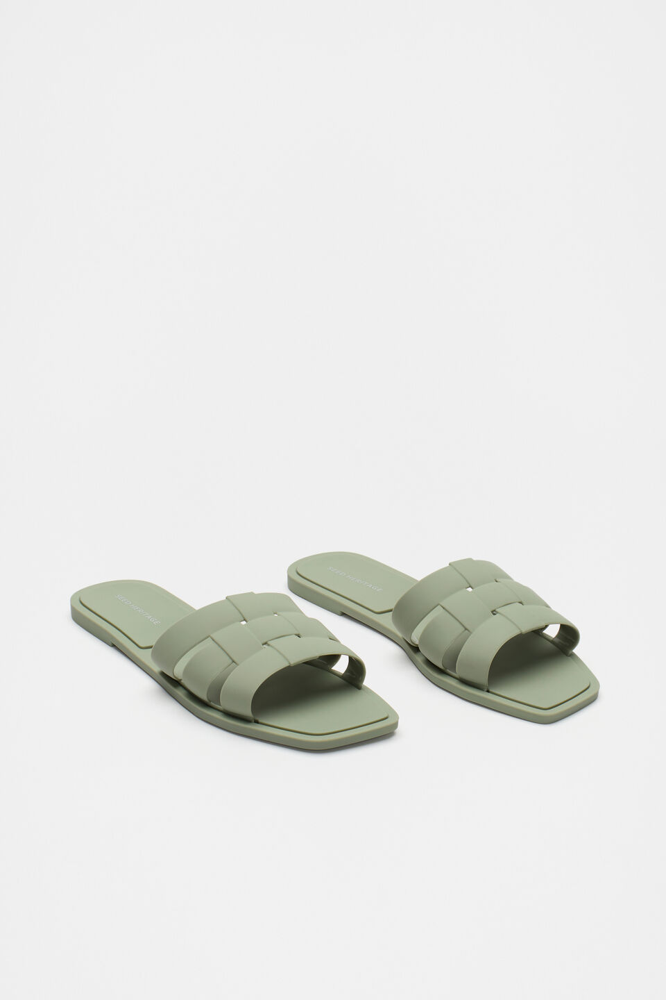 Woven Moulded Slide  Pale Olive